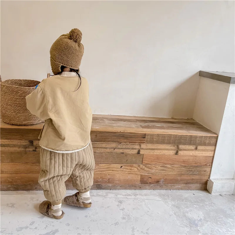 Children's Clothing From 2 To 7 Years Winter Kids Warm Cotton-Padded Trousers Baby Girls Thick Pants Toddler Boys Wear Clothes Whispering Desires Shoppe