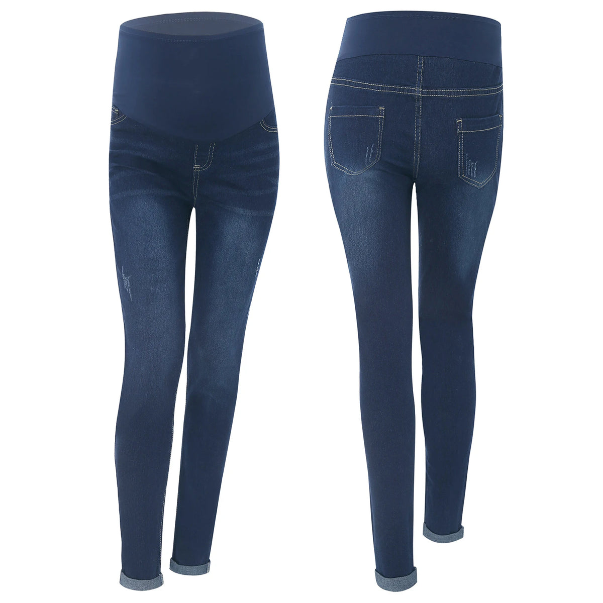 Pregnant Women Jeans High Waist Support Belly Maternity Hip Lifting Elastic Denim Pants Shorts for Daily Work Street Loungewear Whispering Desires Shoppe