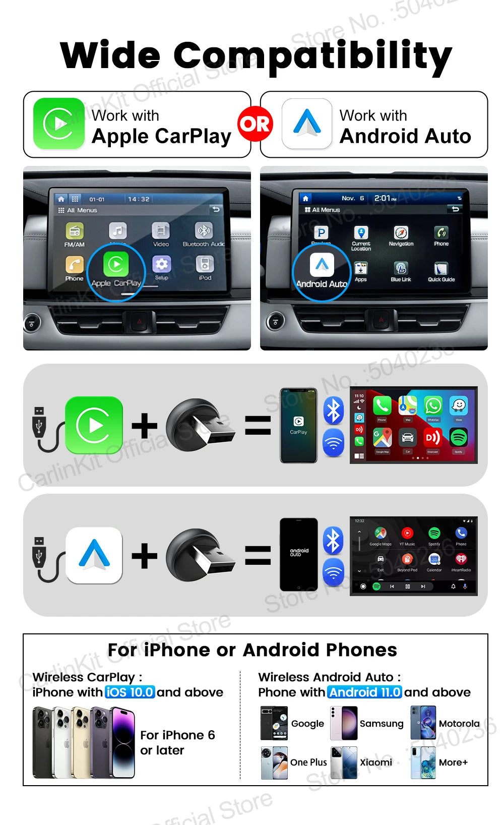 CarlinKit Mini Ultra 3 Wireless CarPlay & Android Auto Adapter