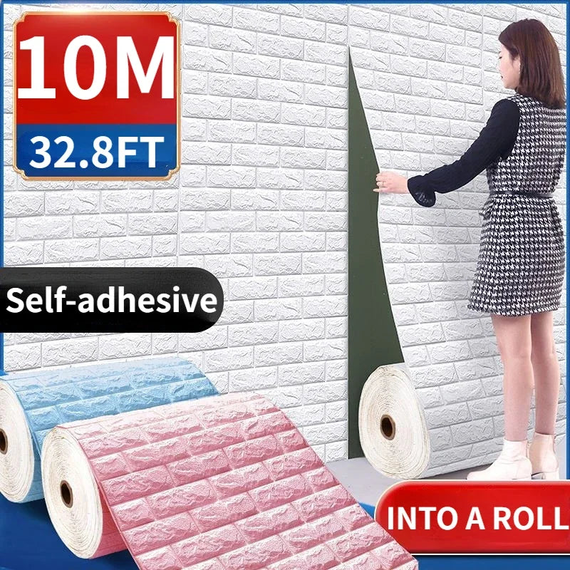 3D Self-Adhesive Foam Brick Wall Panels