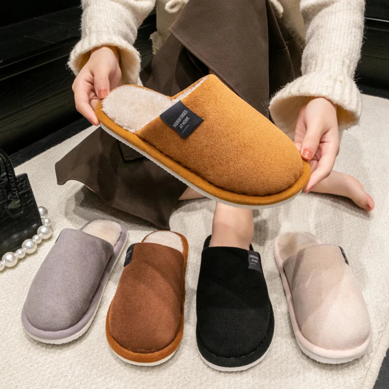 Men’s Faux-Suede Plush Indoor Slippers