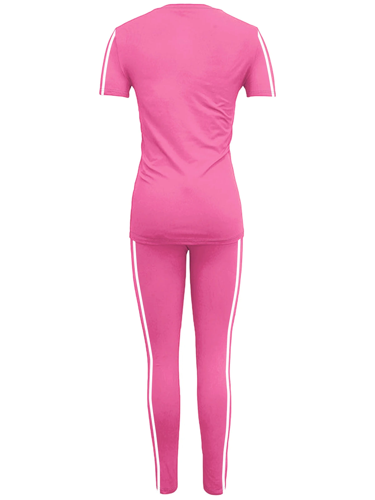Side-Stripe Short-Sleeve Top & Pants Set