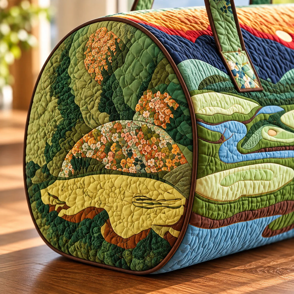 Foldable Quilted Golf Cart Print Duffle Bag Large Travel Weekender Shoulder Tote Bag Whispering Desires Shoppe