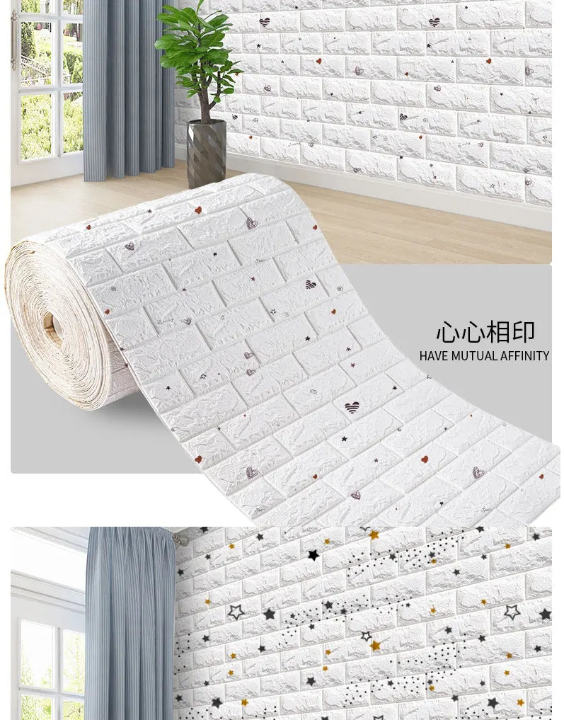 3D Self-Adhesive Foam Brick Wall Panels