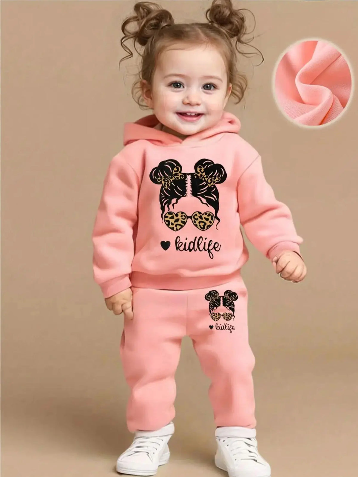 Baby Cartoon Fleece Hoodie and Jogger Set
