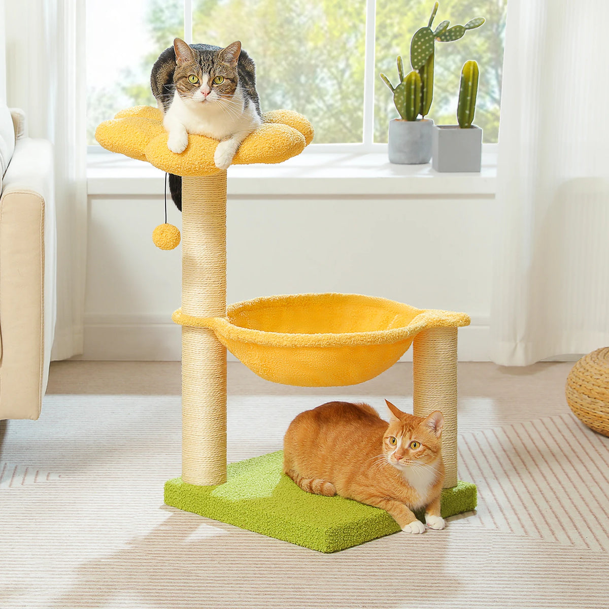 71cm Flower Cat Tree with Hammock & Scratching Post