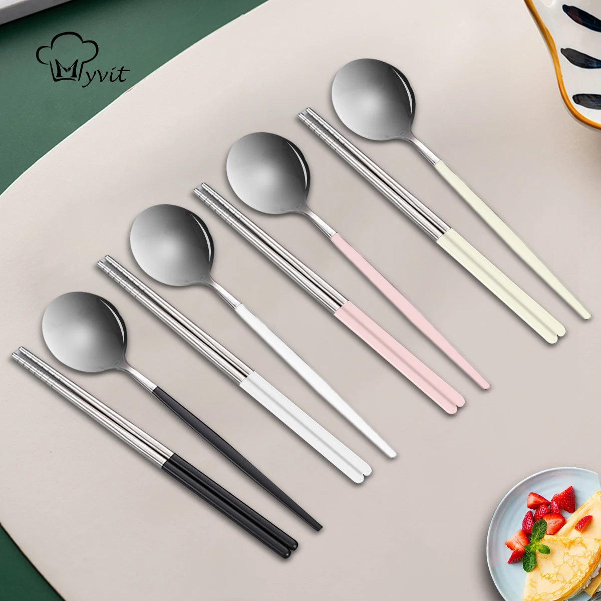 MYVIT Portable Stainless Steel Travel Cutlery