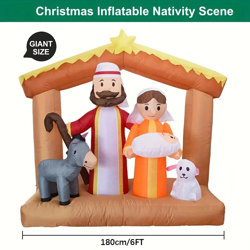 6-Foot LED Inflatable Nativity Scene