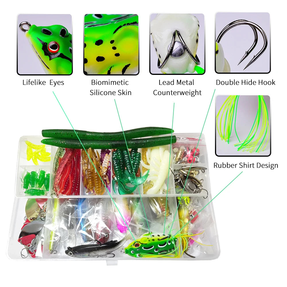 Fishing Lure Assortment with Tackle Box