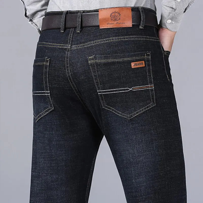 Men's Slim Straight-Leg Black Jeans