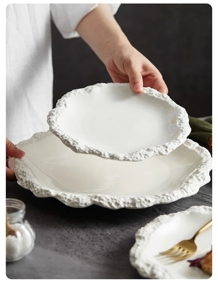 Plain Porcelain Dinner Plates — Assorted Sizes