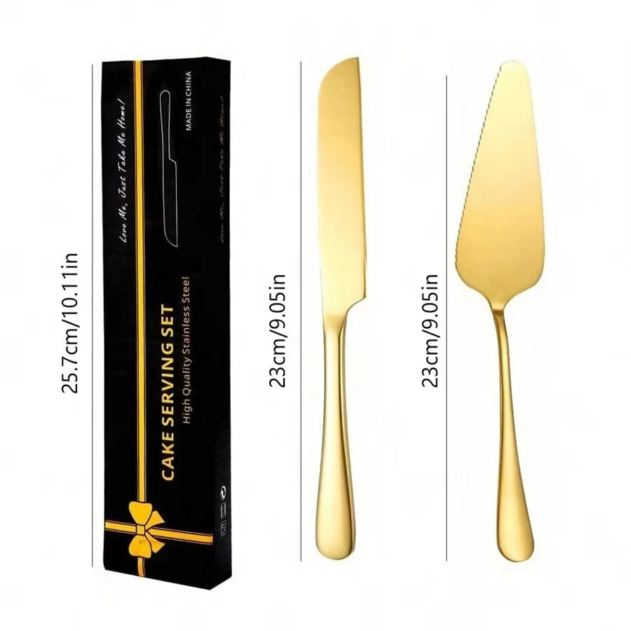 Venlohome Stainless Steel Cake Knife and Server
