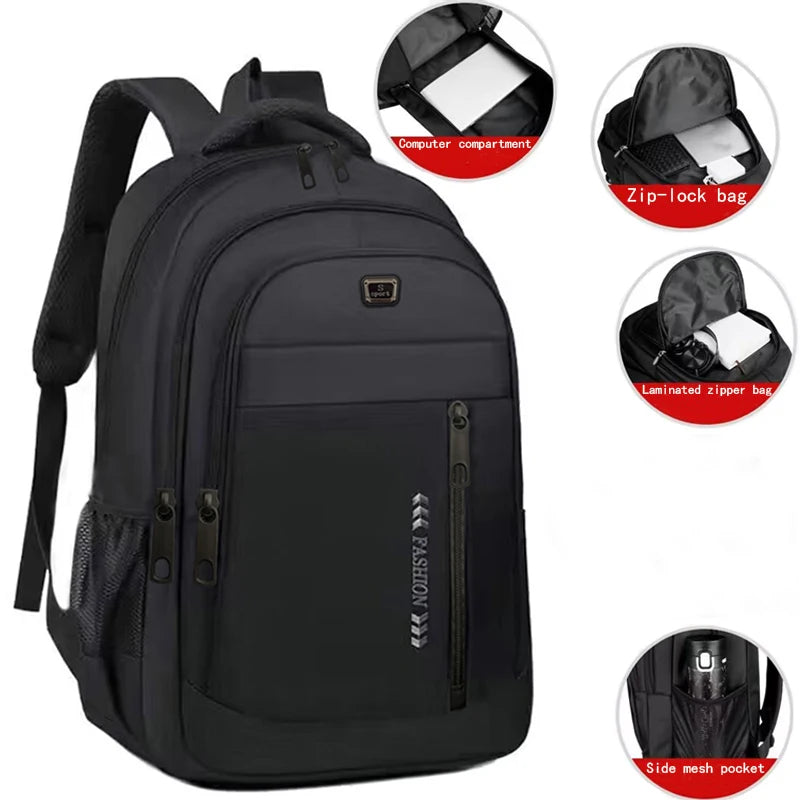 Solid-Color Lightweight School Backpack