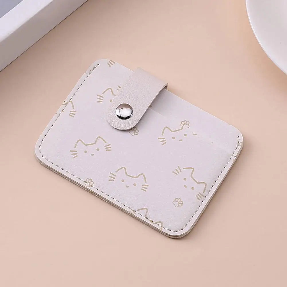 Women's Cat-Print Mini PU Wallet