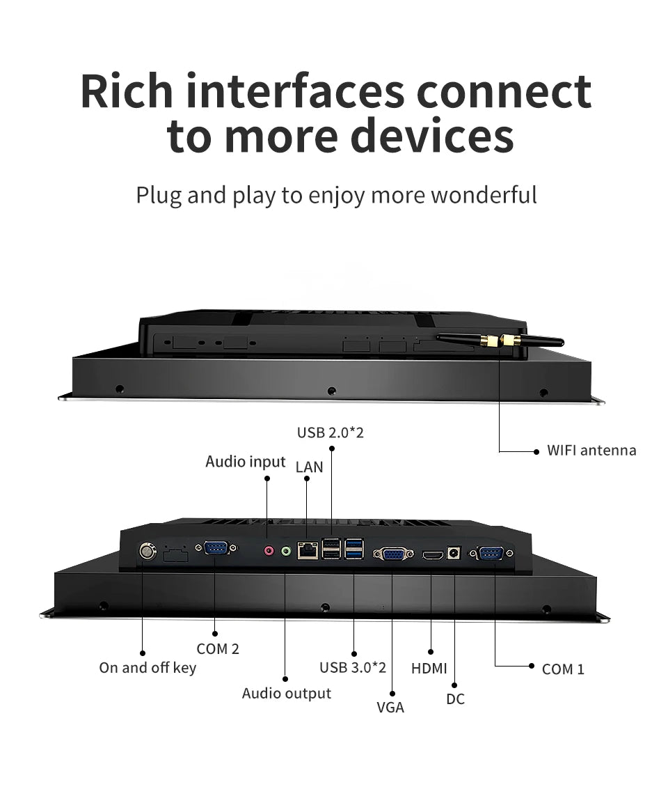 15.6-Inch Industrial Panel PC and Monitor Options
