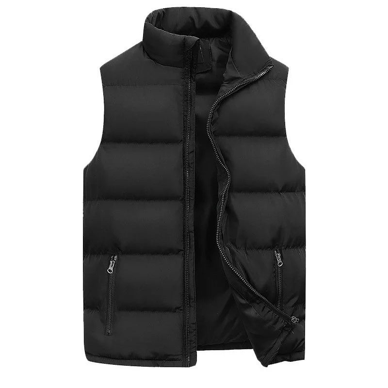 Men's Cotton-Lined Zip-Up Sleeveless Vest