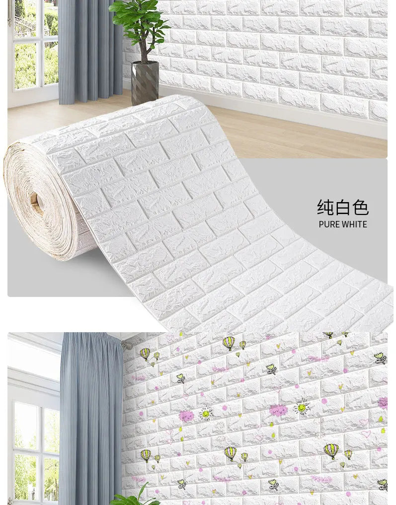 3D Self-Adhesive Foam Brick Wall Panels