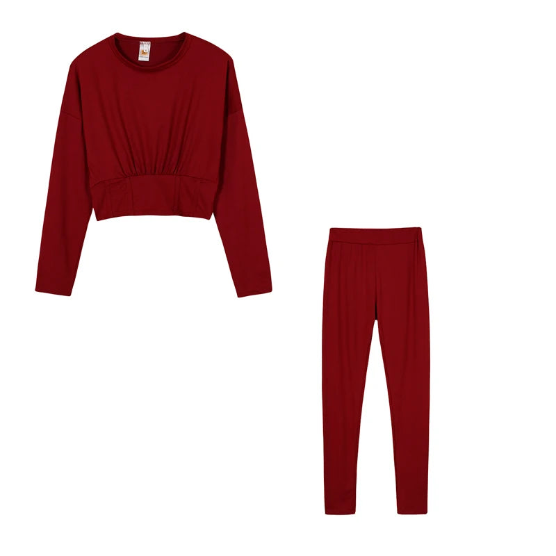 Women's Solid-Color Two-Piece Casual Outfit