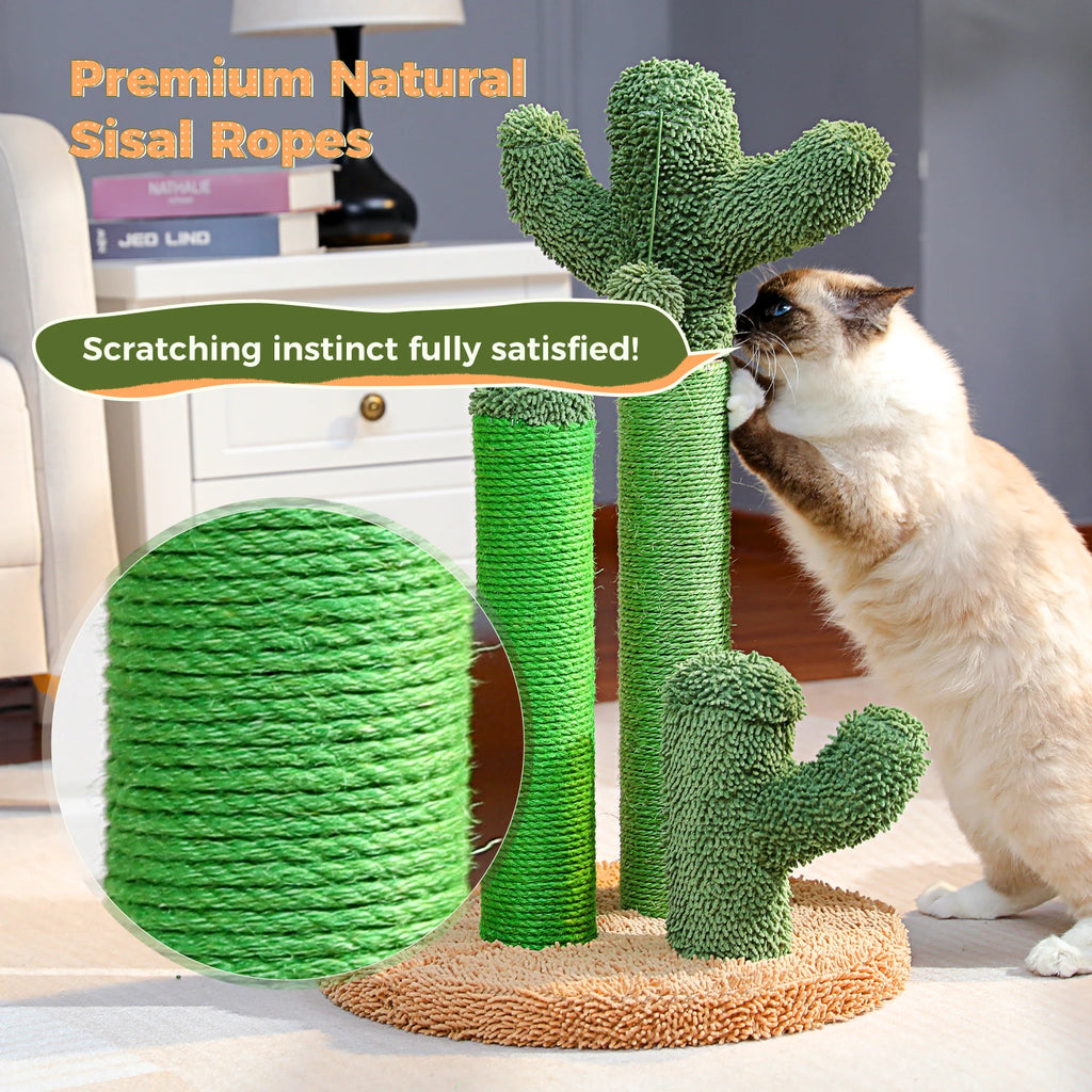 Cactus Cat Scratching Post with Three Poles