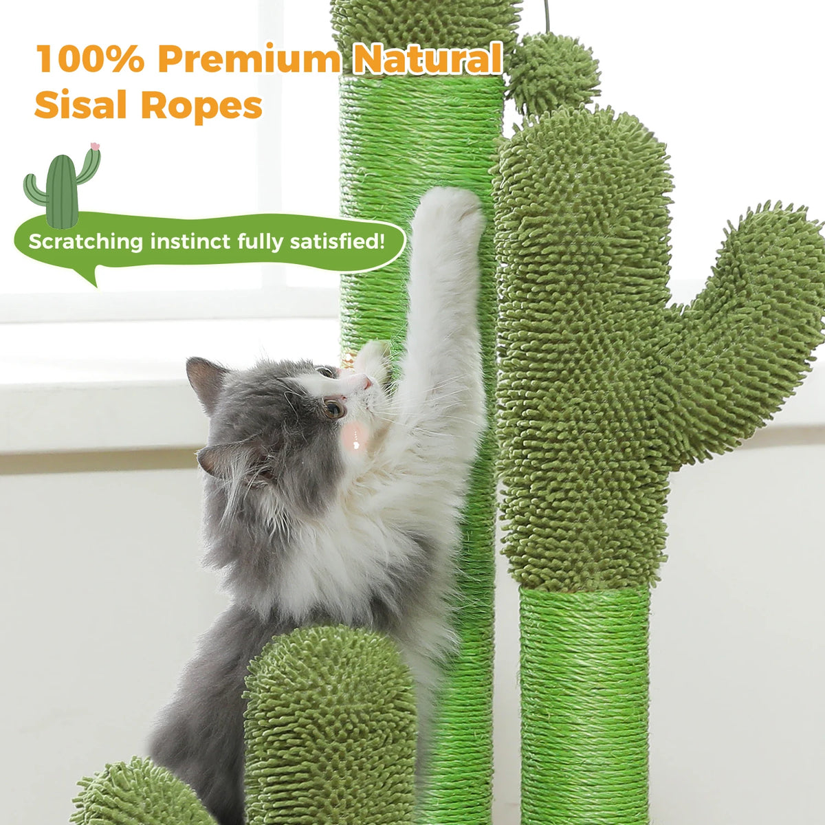 Cactus Cat Tree Small Cat Tower with Spacious Condo,Cozy Hammock,Dangling Ball,Scratching Post Cat Accessories for Indoor Cats Whispering Desires Shoppe