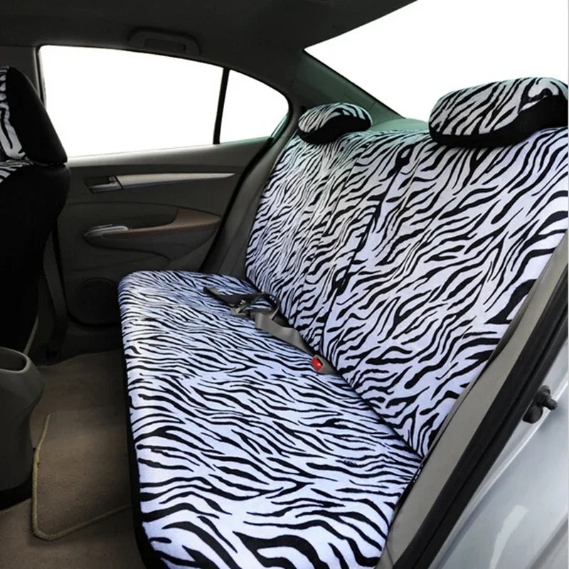 Short-Plush Animal-Print Seat Covers – 12-Piece Set