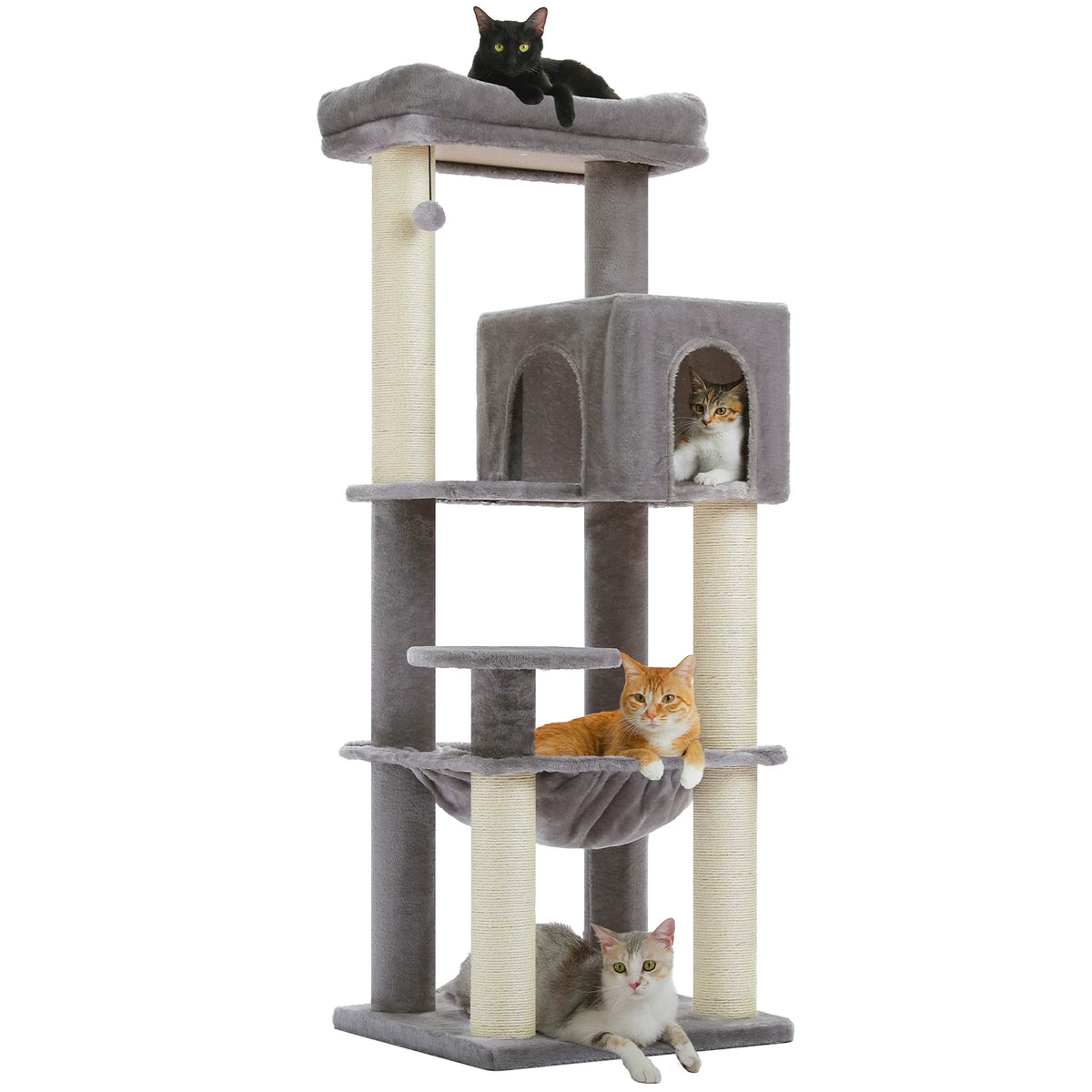 147cm Cat Tree with Large Condo & Hammock