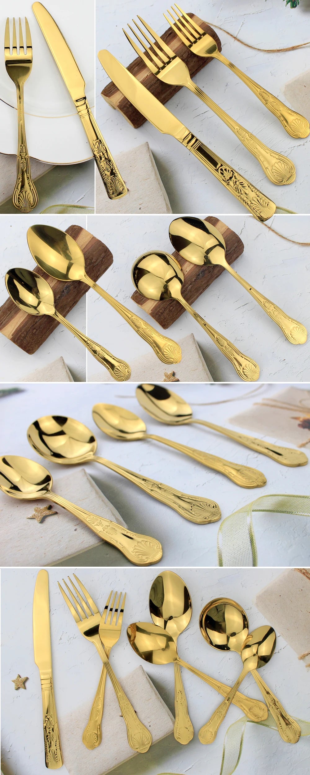 LUCF Vintage-Style Stainless Steel Flatware