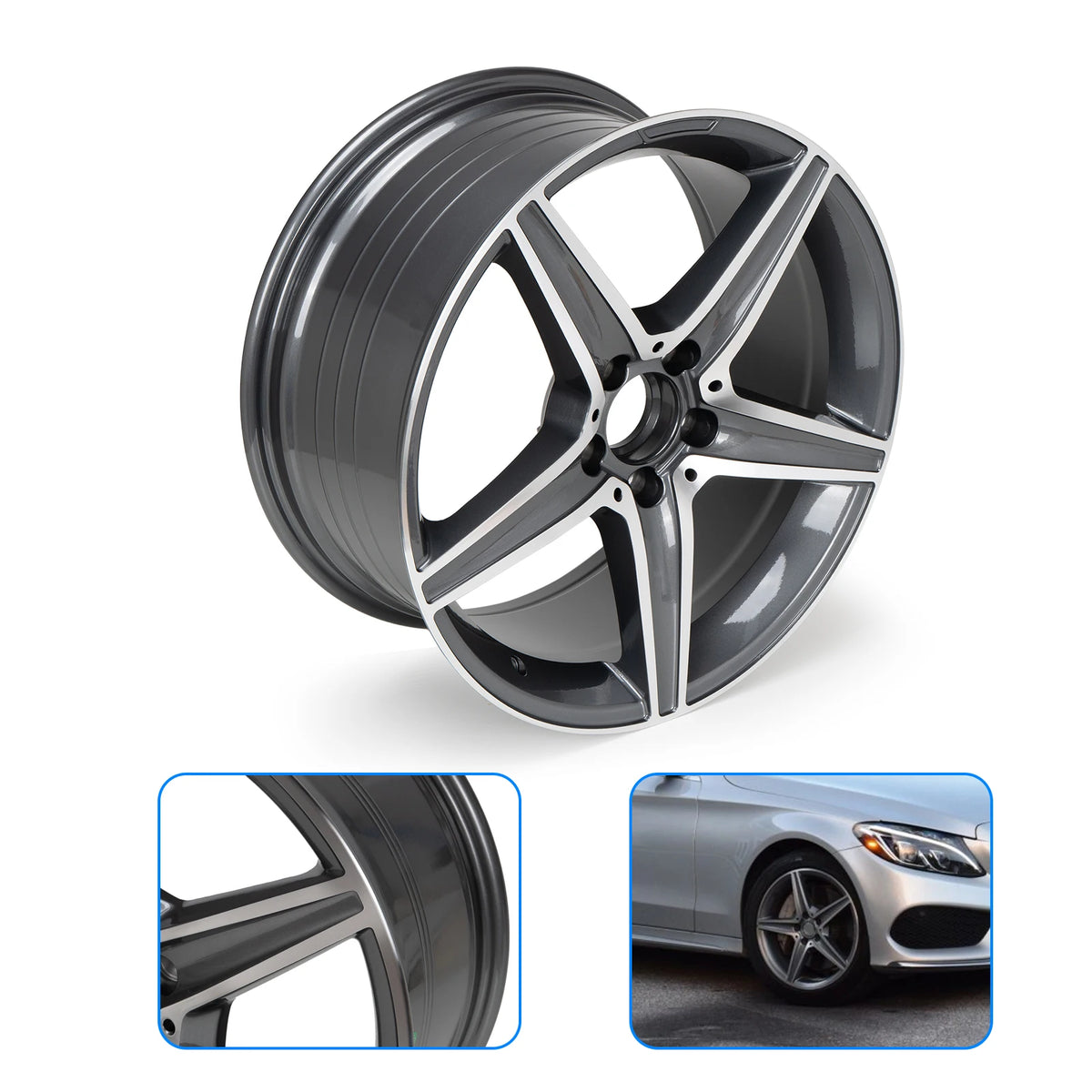 18×8.5 Aftermarket Alloy Wheel – 5×112, ET35, Gray