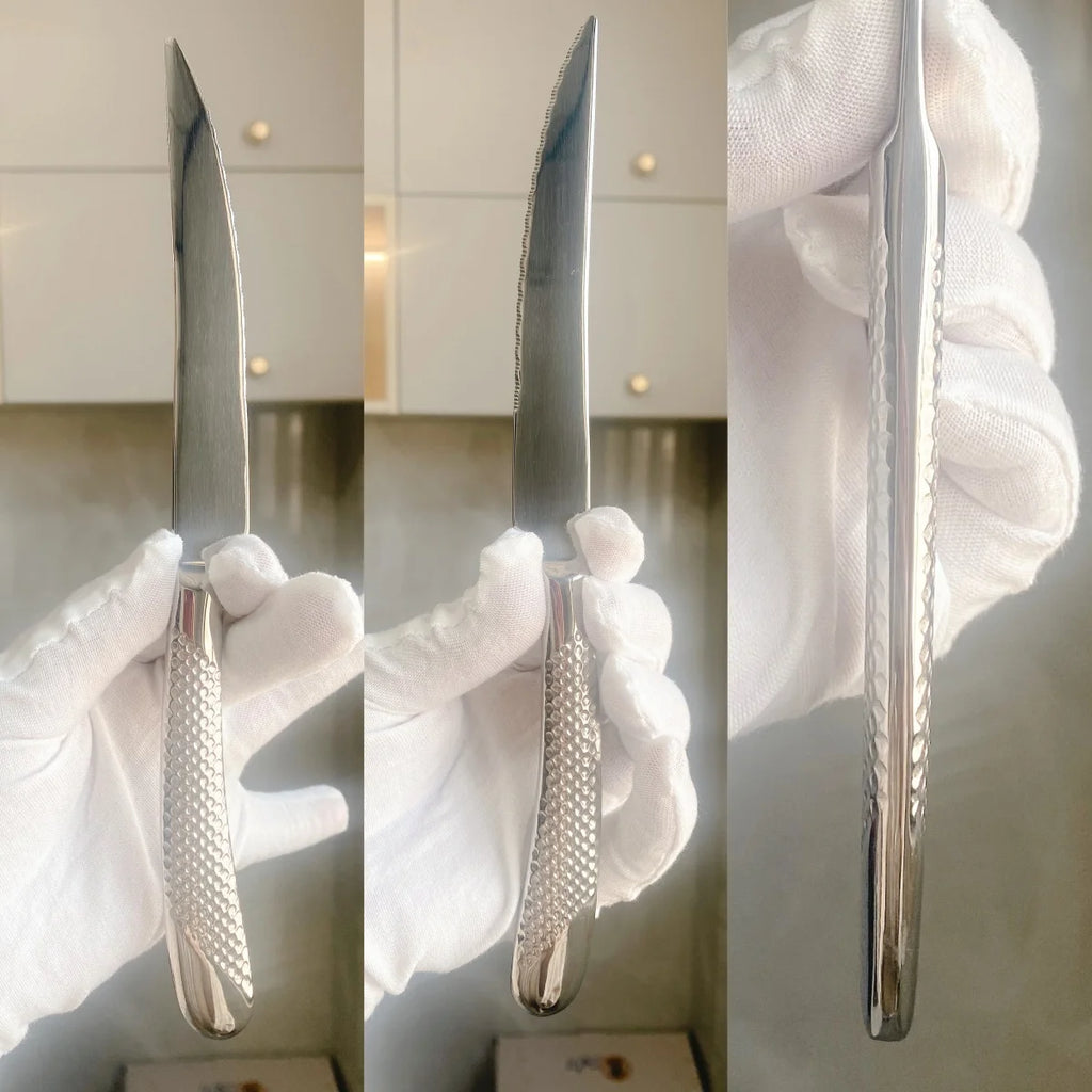 Hammered-Handle Stainless Steel Flatware Sets