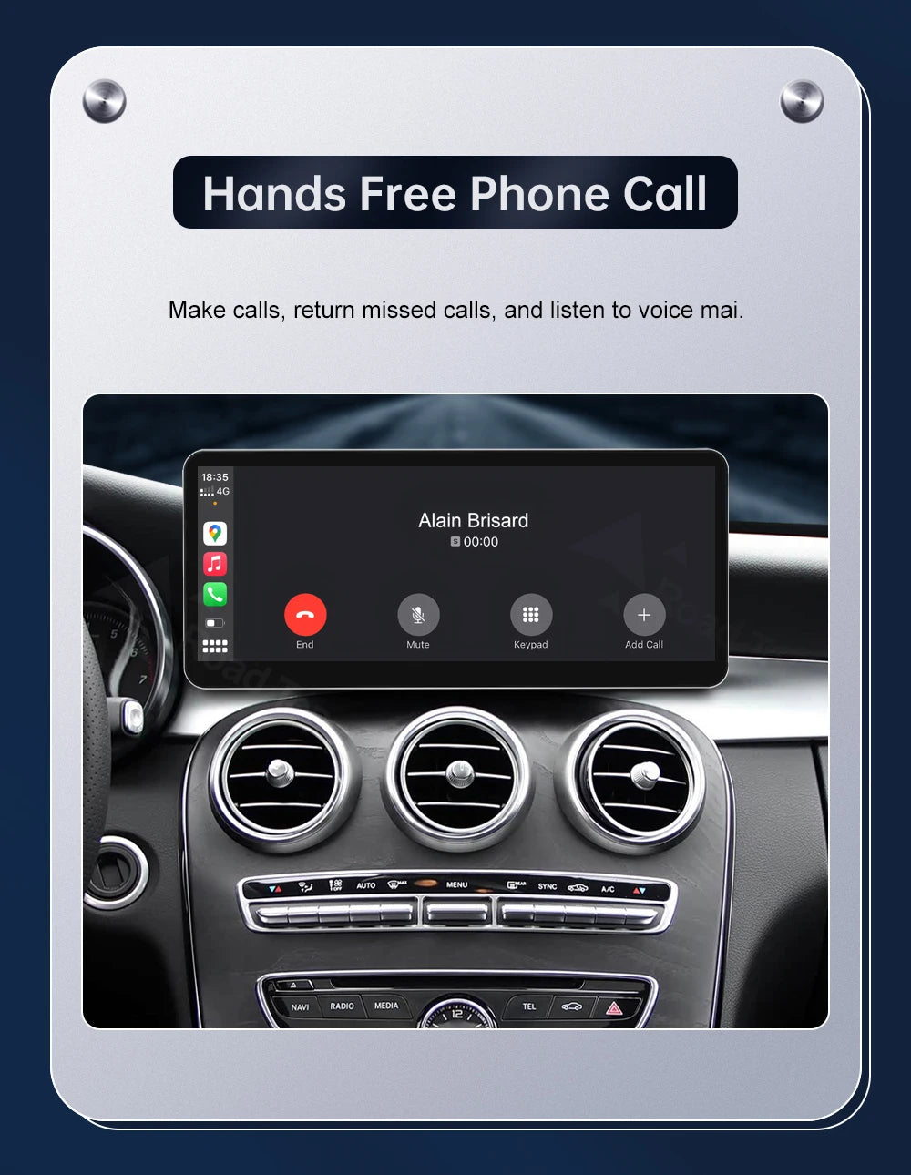 Road Top CarPlay Display for Mercedes-Benz NTG5.0