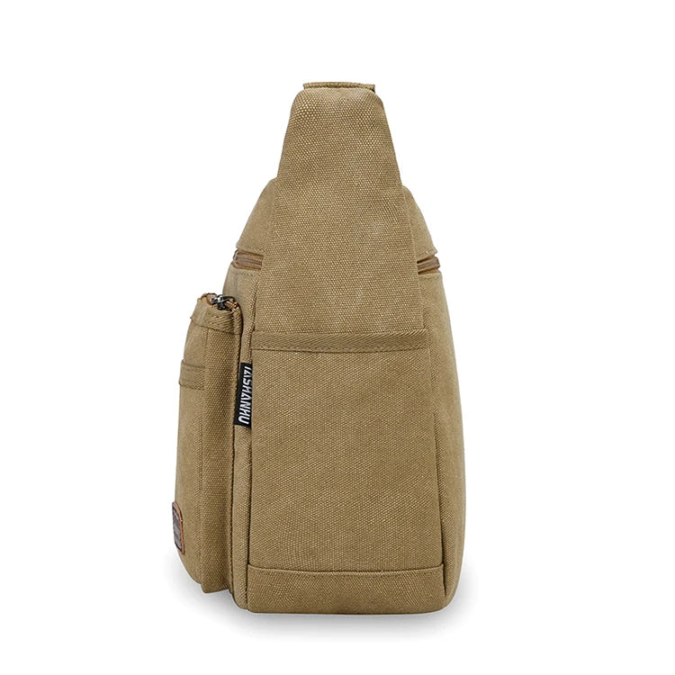 Canvas Crossbody Bag with Zipper Pockets