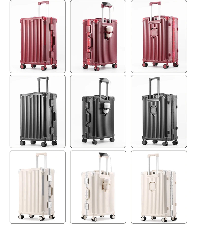 BunnyFly Suitcase Travel Suitcase Men Women 20 Carry-On Luggage Women PC Aluminum Frame Trolley Case TSA Password Lock Whispering Desires Shoppe