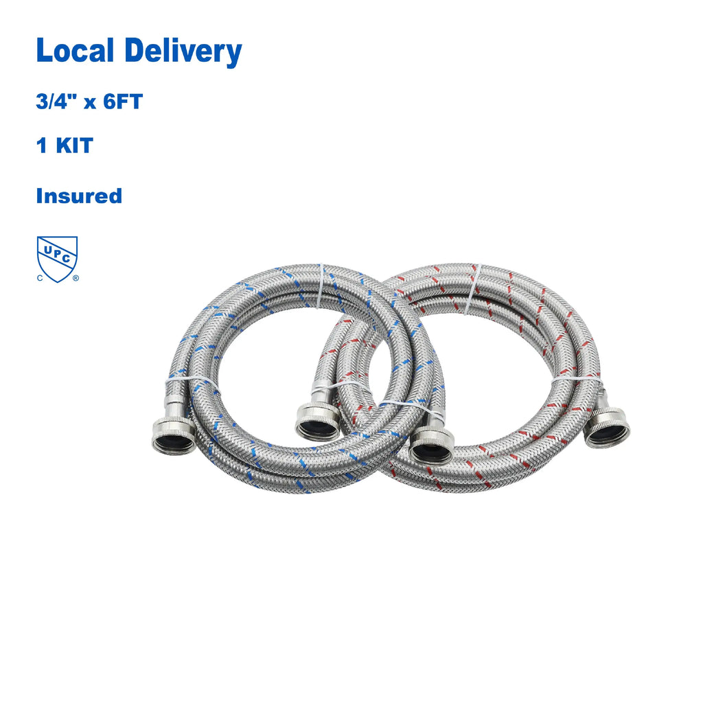 KING SMART 6 ft Braided Washing Machine Hose