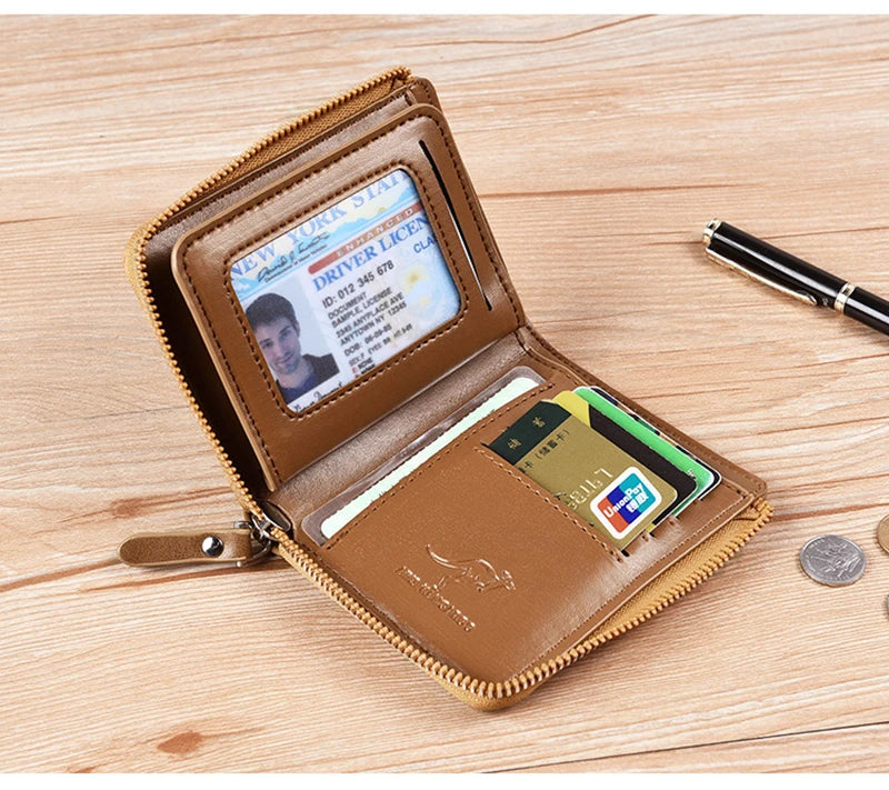 Men's Zipper Wallet & Card Holder