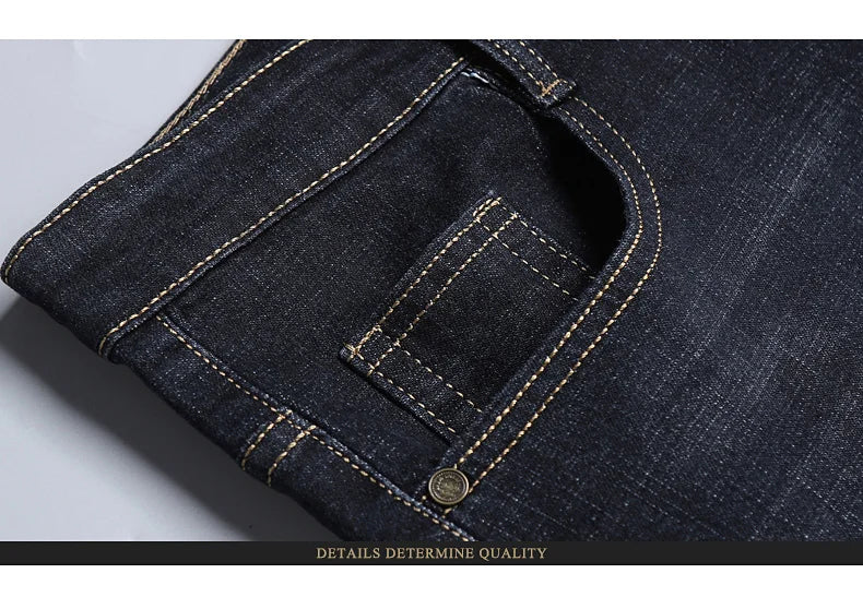 Men's Slim Straight-Leg Black Jeans