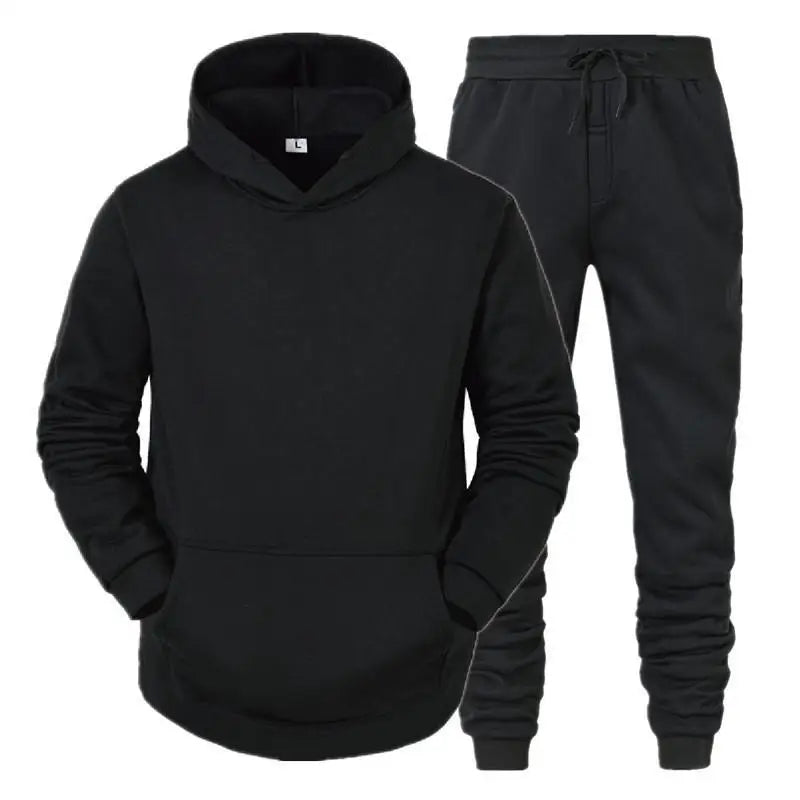 Men's Solid-Color Sweatshirt & Jogger Set