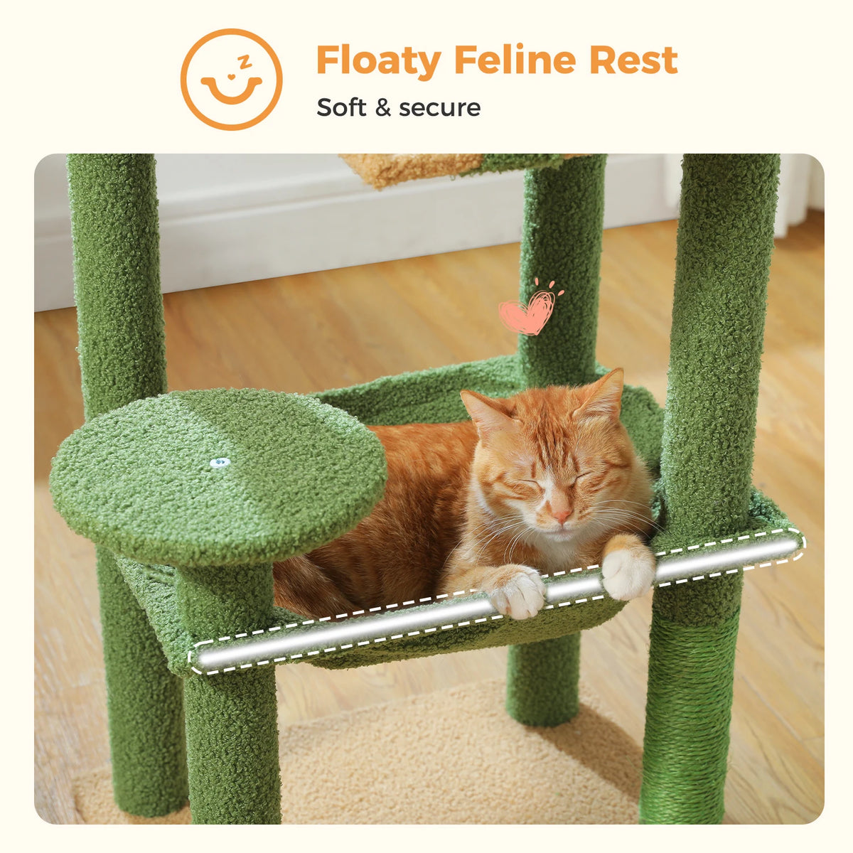 113cm Five-Level Cat Tree with Hammock & Condo