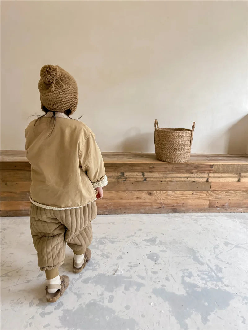Children's Clothing From 2 To 7 Years Winter Kids Warm Cotton-Padded Trousers Baby Girls Thick Pants Toddler Boys Wear Clothes Whispering Desires Shoppe
