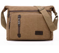 Unisex Canvas Multi-Pocket Crossbody Satchel