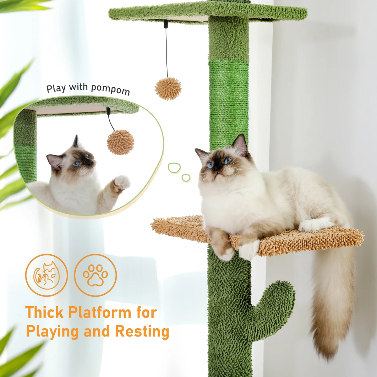 Five-Tier Cactus Floor-to-Ceiling Cat Tree