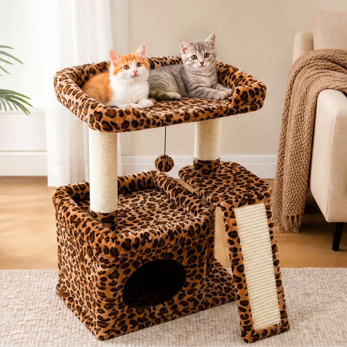 27" Cat Tree with Condo, Perch & Scratching Post