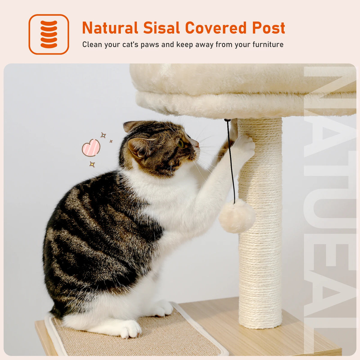 110cm Cat Tree with Condo & Hammock