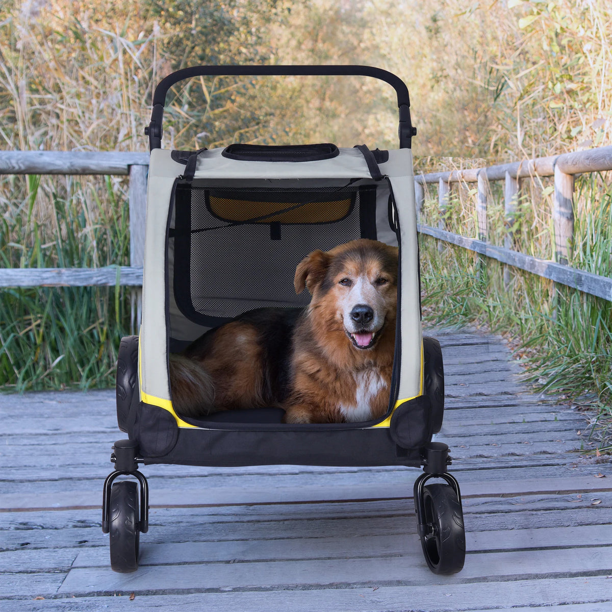 Foldable Four-Wheel Pet Stroller