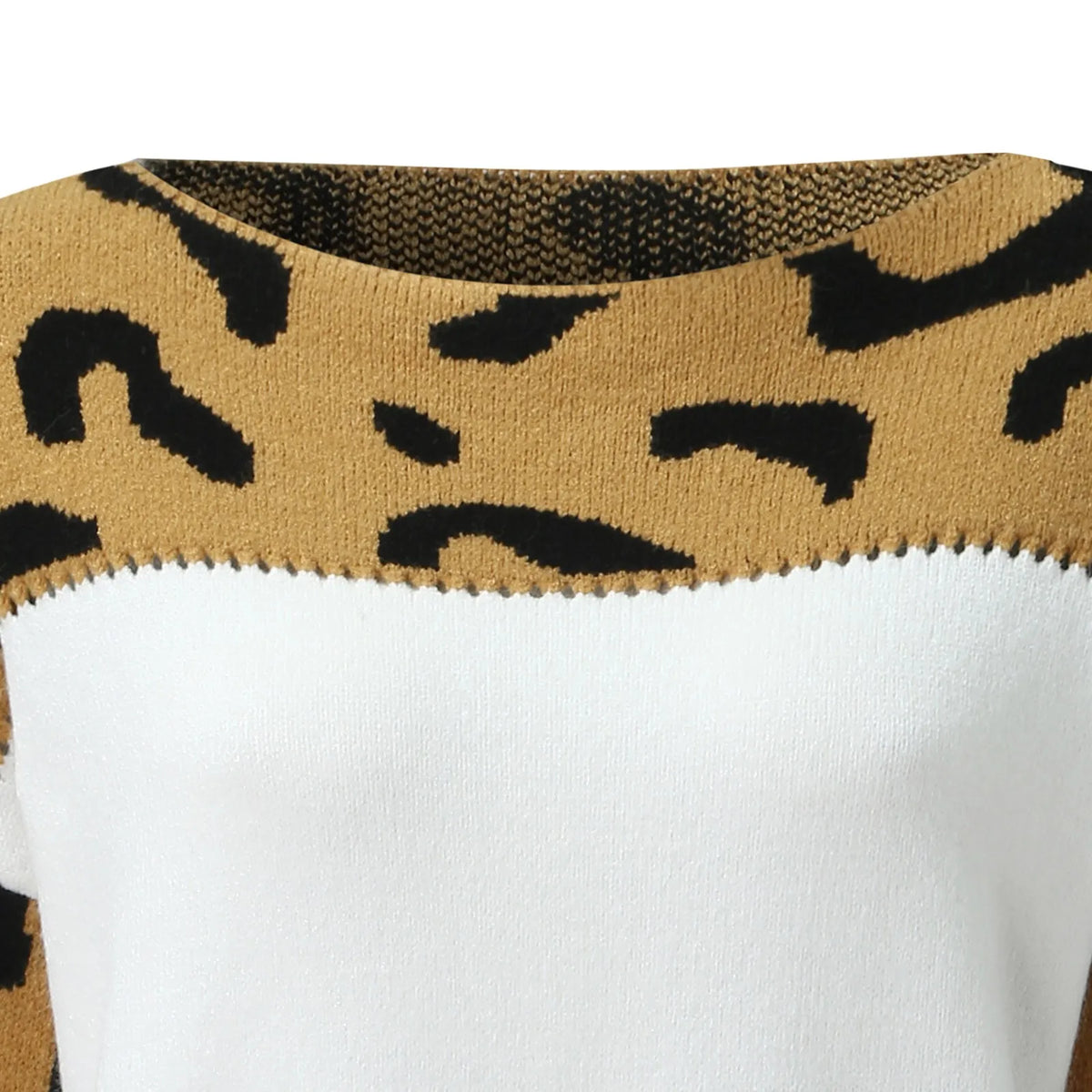 Women Sweaters Contrast Leopard Color Pullovers Loose Autumn Winter Long Sleeve Sweater Jumper Pull Femme Knitwear Oversized Dsers