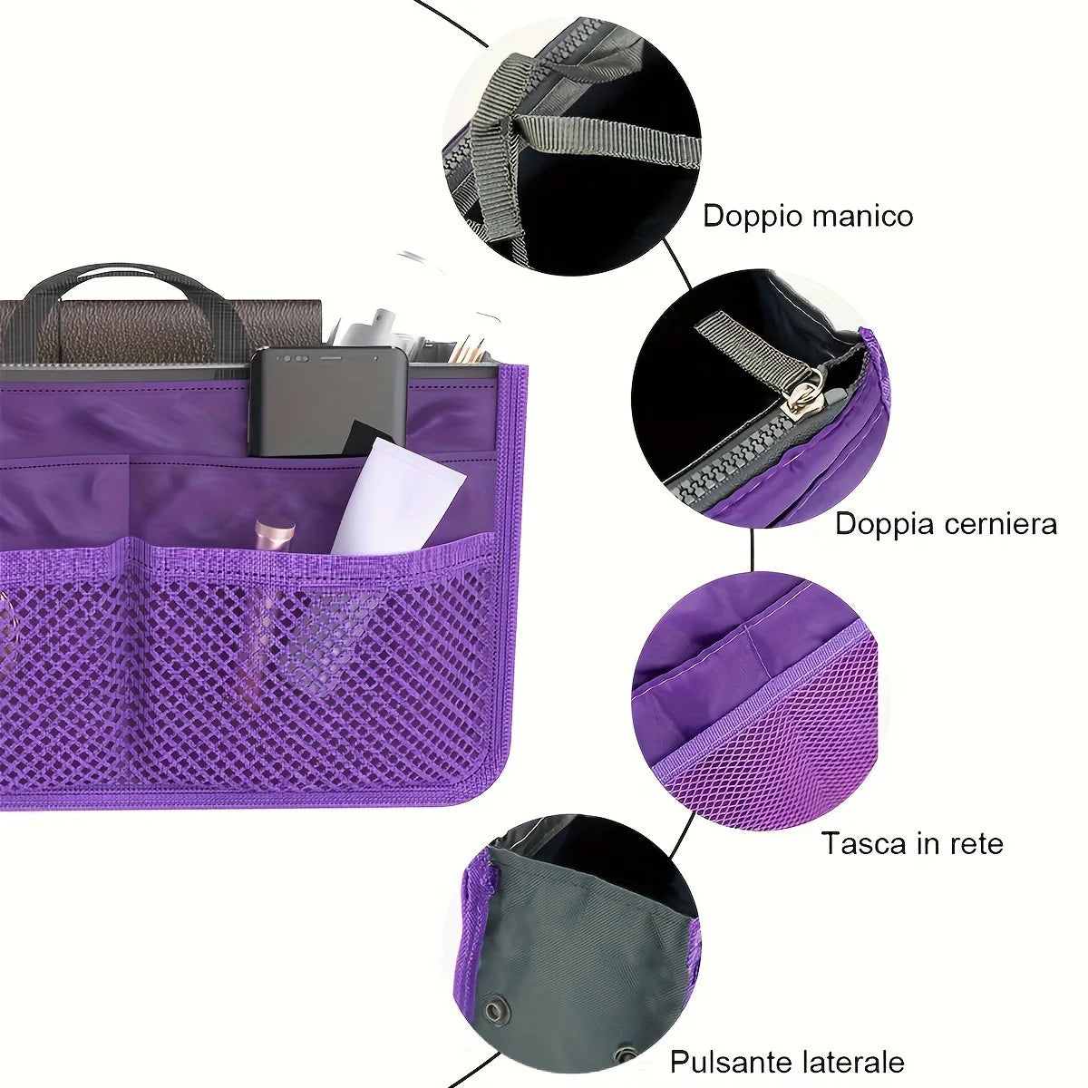 Foldable Double-Zip Toiletry Organizer