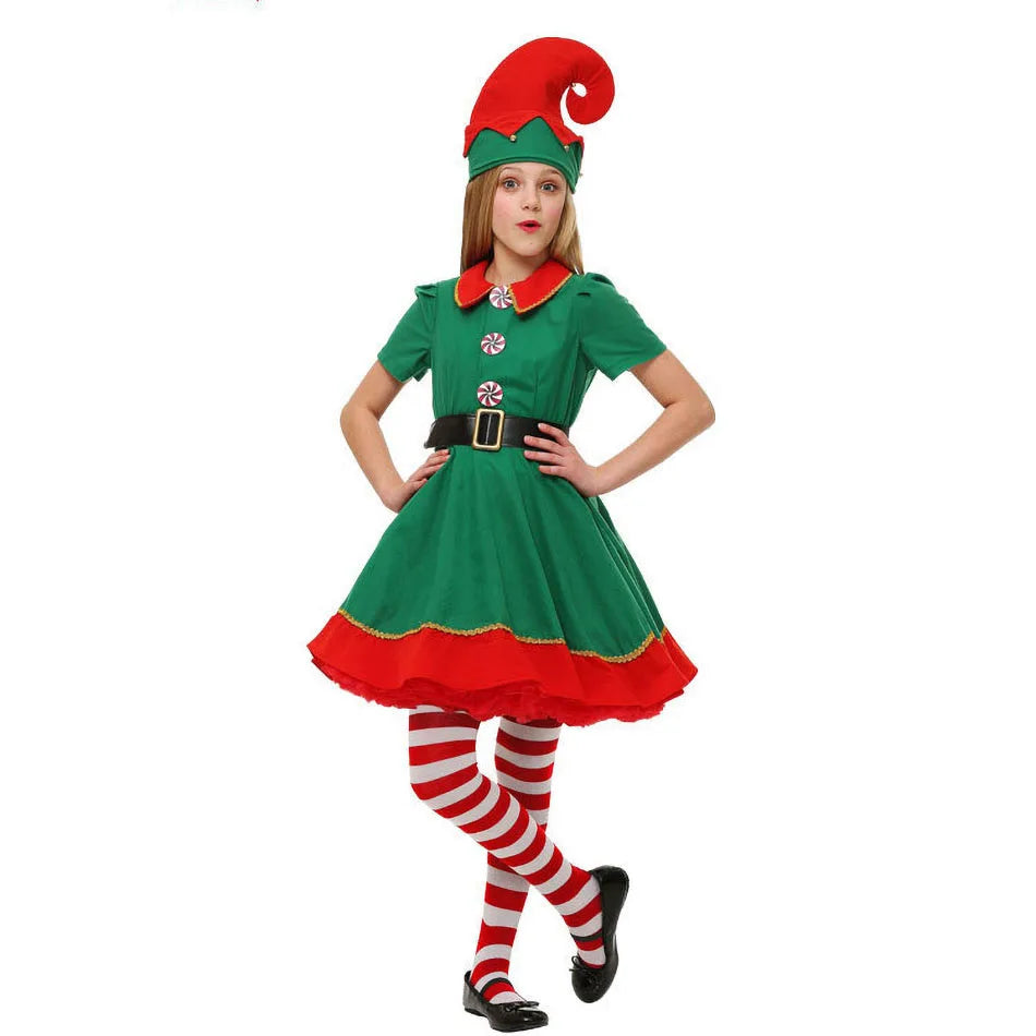 Kids Adult Christmas Clothing Set Kids Tops Pants Hat Belt Children Xmas Clothes Baby Boy Girl Birthday Outfit Elves Costume Whispering Desires Shoppe