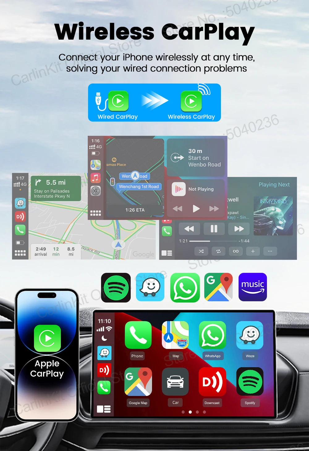 CarlinKit Mini Ultra 3 Wireless CarPlay & Android Auto Adapter