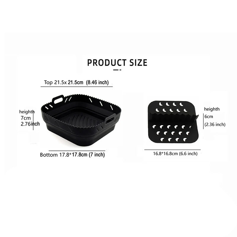Square Silicone Air Fryer Liner with Divider