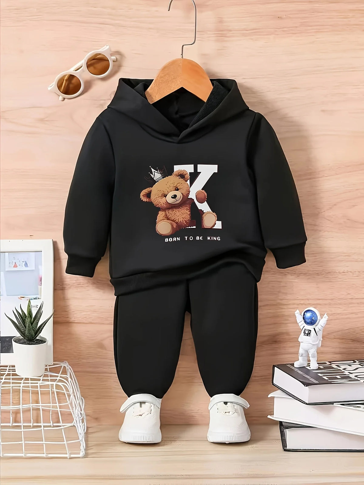 Baby Cartoon Fleece Hoodie and Pants Set