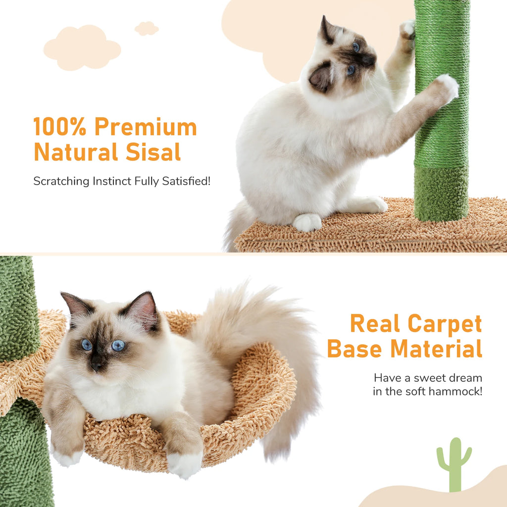 Five-Tier Cactus Floor-to-Ceiling Cat Tree